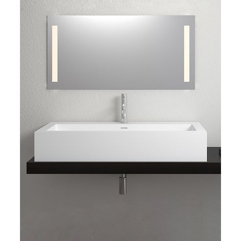 Lavabo rectangular independiente Blanc mat - Likasi (1/4)