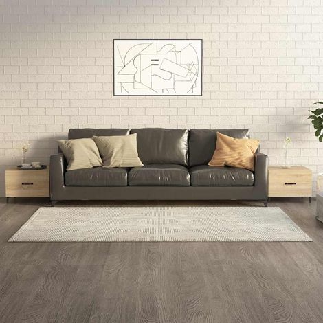 vidaXL Coffee Table with Metal Legs 2 pcs Sonoma Oak 50x50x40 cm (1/5)