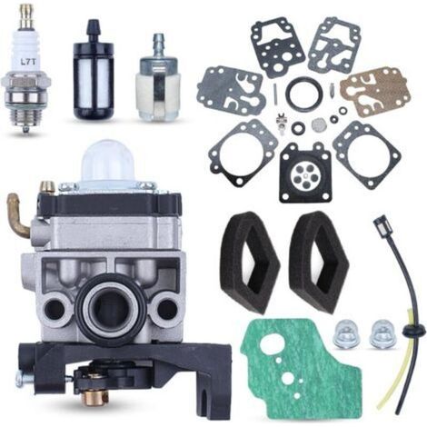 Carburateur Debroussailleuse pour Honda GX35 GX25 GX22 GX31 Carburateur Remplace OEM 16100-Z0Z-034 avec Joint, Bougie d'Allumage, Tuyau, Bulles d'Huile, Filtre à Essence Pieces Detachees (1/4)