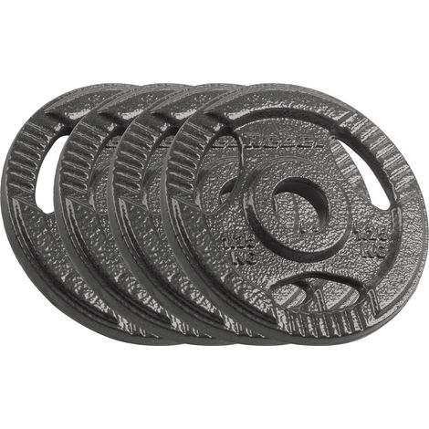 Juego de pesas de hierro fundido 4x1,25kg 6kg agujero placa de 31mm con asas rebeldes (1/5)