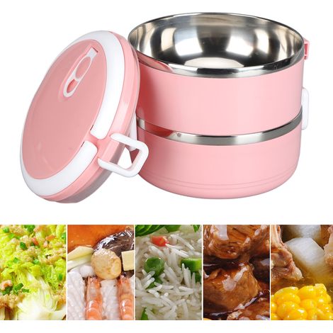 Isolierte Lunchbox aus Edelstahl 304 / Restaurant-Lunchbox / Instantnudelbecher / Lunchbox / Runde isolierte Lunchbox / Luftdichter Lebensmittelbehälter / Dickwandiger, doppelwandiger Edelstahl 304 (1/5)