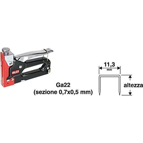 Punti graffette per fissatrici Ga22 11,3 x 8 MM 1000 PZ 1455567 VALEX