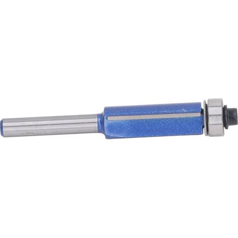 Bündigfräser mit Kugellager, 6,35 mm Schaft, blau und silber, zum Fräsen und Bearbeiten von Holz, Fräsaufsatz (1/5)