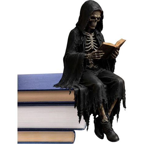 Décoration gothique pour la maison, statue en résine à l'esthétique sombre, squelette, décoration de chambre, statue de table, pour chambre, maison, bureau, meuble de rangement, Halloween, pendaison d (1/5)