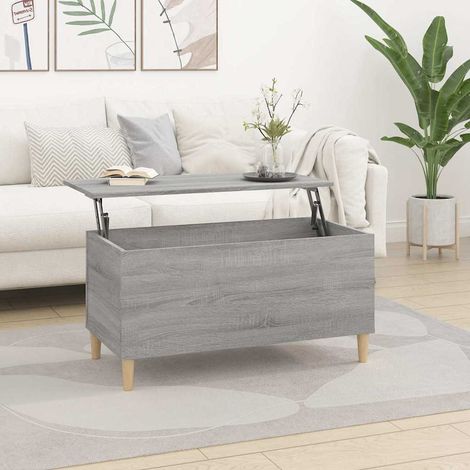 vidaXL Mesa de centro madera contrachapada gris Sonoma 90x44,5x45 cm (1/5)