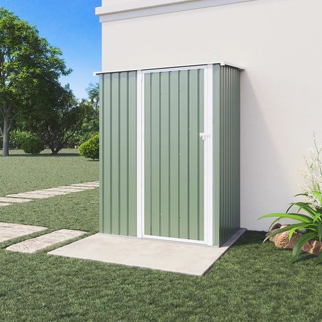 Abri de jardin vert en acier galvanisé 1,51x1,03xh1,96 m - 42,9kg- 1,55 mètres carrés
