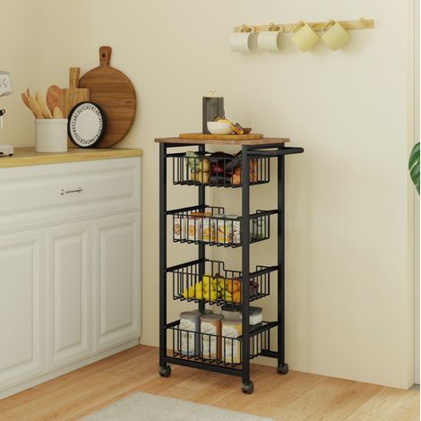 meuble rangement cuisine mobile 49 5 31 91 cm chene OKMYHOME (1/5)