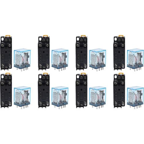 Relais de puissance DPDT à bobine 8 broches MY2NJ 220/240 V CA avec embase à douille W (1/5)