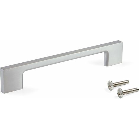 Emuca Lot von 5 Möbelgriffe Paiporta, L192mm, 160mm Achsenabstand, Zamak, Nickel satiniert (1/5)