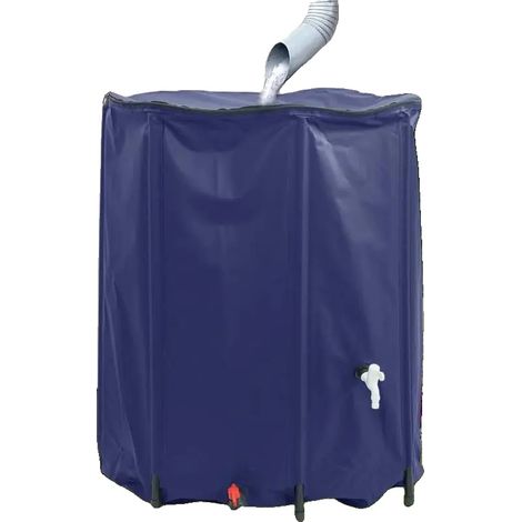 Depósito de agua de 1250 litros, con grifo plegable, color azul. (1/2)
