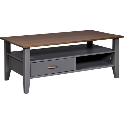 Luzerna table basse 1 tiroir, 2 tablettes gris. (1/5)