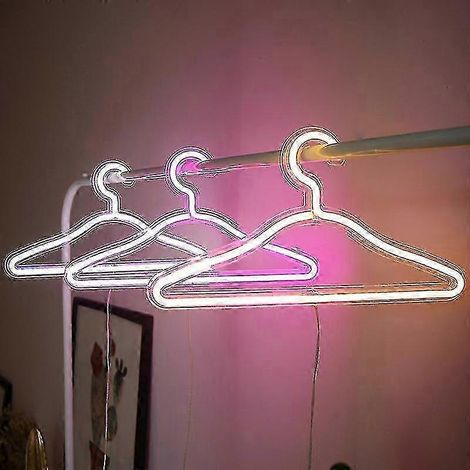 Portant à vêtements lumineux à LED néon, une lumière décorative pour la maison et la chambre à coucher la nuit, et un portant à vêtements lumineux pour la décoration de bars et de fêtes. (1/5)