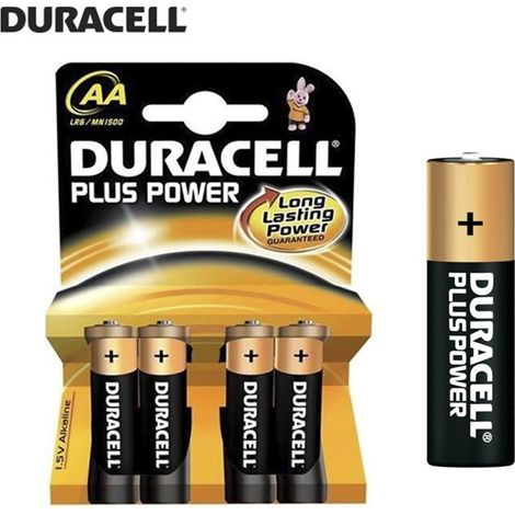 Pila alkalina Duracell plus power aa - lr06 1.5v blíster 4 unid ø14.5x50.5mm