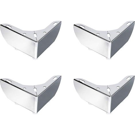 Pieds de meubles en métal de 5,5 cm, lot de rechange argenté (4 pieds pour table basse, meuble TV, tabouret, canapé, banc, armoire) (1/5)