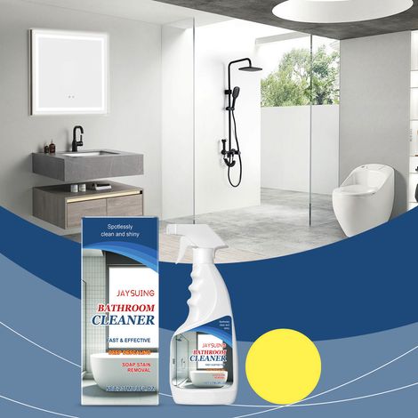 Bathroom cleaner for home use, including cleaning agents for tiles and bathtubs, to remove scale, water stains, and other dirt -- 237ml + sponge -- BIEMMEDUE (1/5)