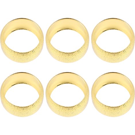 Lot de 6 ronds de serviette dorés : en métal robuste, élégants et sobres, ces ronds de serviette polyvalents conviennent aux mariages, aux hôtels et aux fêtes.