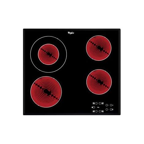 Piano Cottura Integrato in Ceramica Nera Whirlpool AKT 8130 BA con Pannello Touch Frontale
