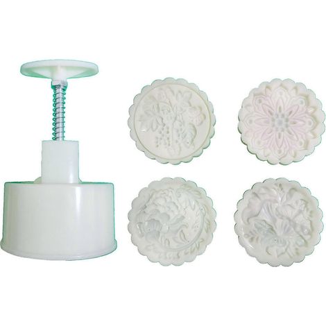 200g Kunststoff-Mondkuchenformen, Trauben- und Tulpenform, 3D-DIY-Mondkuchenstempelformen