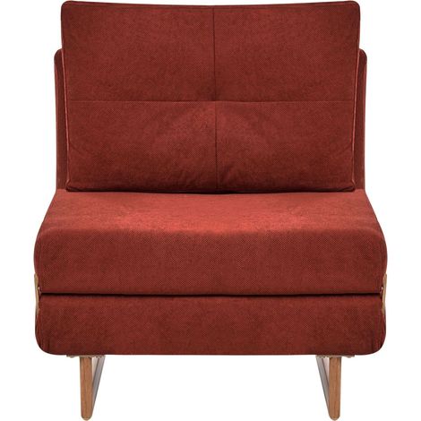 Single Sofa Bed JERSLEV Fabric Red