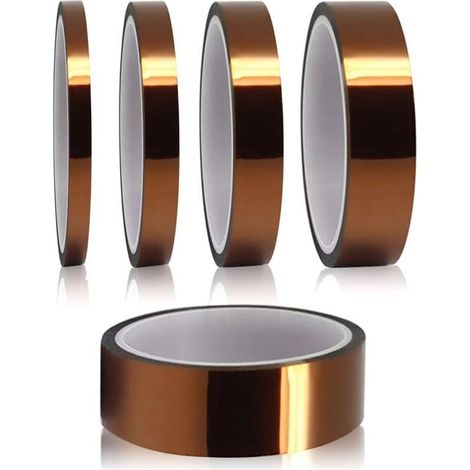 pièces Ruban adhésif de film de polyimide, Résistant à La Chaleur Ruban, Kapton Bande, pour imprimante 3d, Masquage, Carte de Circuit Imprimé Isolant (3/6/8/12/25 mm × 33m) (1/5)