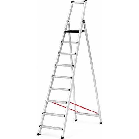 Escalera Profesional Reforzada T-PRO de 9 Peldaños y Arco de Seguridad (1/5)