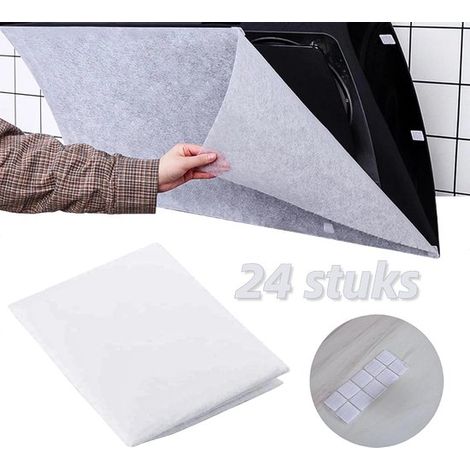 24 filtres universels pour hottes aspirantes, à découper aux dimensions souhaitées (45 x 43 cm), avec fermeture Velcro. Filtres à graisse haute température pour hottes aspirantes. (1/5)