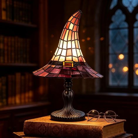 Lampe Chapeau de Sorcière, 18 cm Résine Vintage Halloween Lampe Sorcière (1/5)
