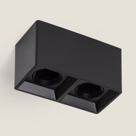 Plafonnier Space Carré Double Noir