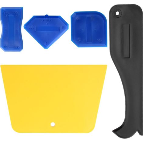 Un ensemble de 5 pièces comprenant une spatule et un couteau en plastique pour sceller, un outil de couture pour colle en verre pour embellir les joints et les bandes. (1/5)