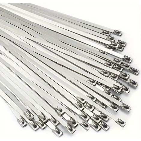100 Colliers de serrage en acier inoxydable — Colliers polyvalents et robustes, adaptés au calorifugeage des tuyaux d'échappement