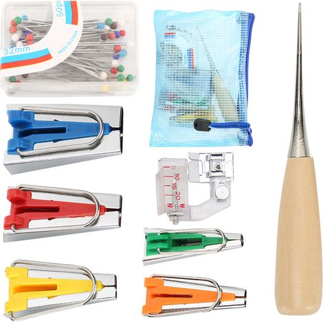 outil de reliure, appareil à biais pour quilting, pied de reliure, kit de couture DIY5 (1/5)