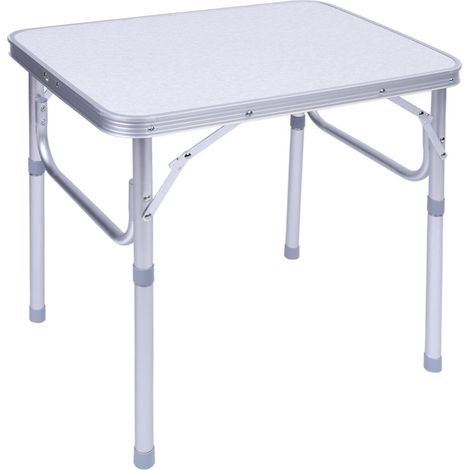 TABLE PLIANTE ALUMINIUM 60X45CM, HAUTEUR RÉGLABLE 25-56CM, PORTABLE, CAMPING PIQUE-NIQUE JARDIN (1/5)