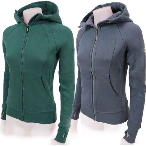 S, VERDE: Felpa da donna Equityum modello Dafne con zip frontale logo cappuccio e tasche con interno in pile