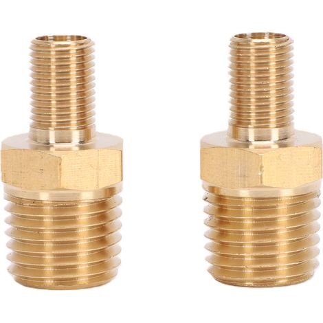 Adaptateurs gonfleur air laiton, 2 pièces, 1/4" mâle NPT valve Schrader compresseurs (1/5)