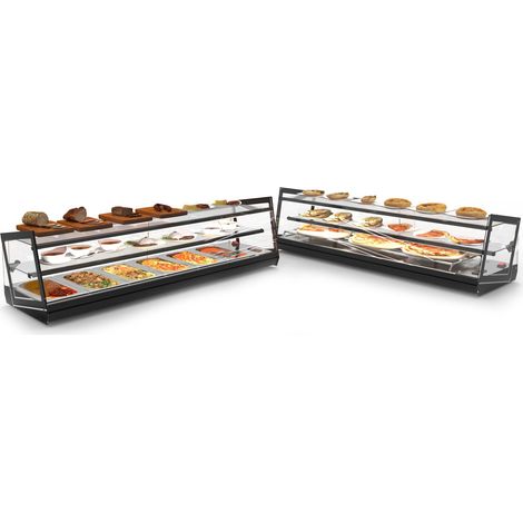 Vitrine Réfrigéré Tapas Bacs GN 1/3 Série Kube avec Groupe à Distance avec Bacs - L 850 / 1540 mm - Sayl