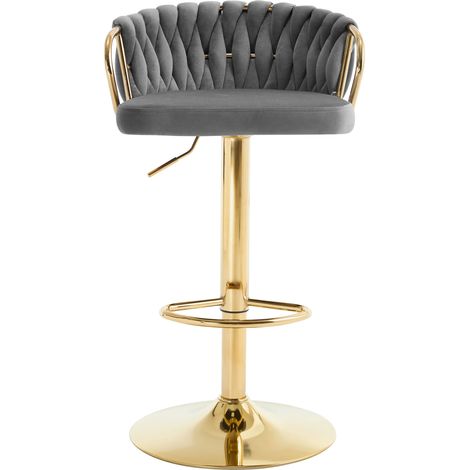 CAIziChaise de café, tabouret de table à coussin moelleux, siège confortable, élégant tabouret de bar, chaise de cuisine (un seul tabouret de bar inclus) (1/5)