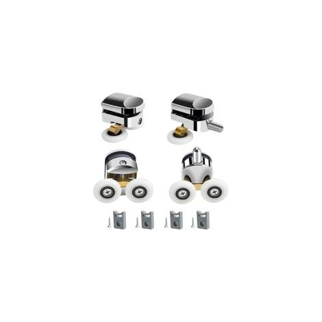 4pieces,Rouleaux de porte de douche, 23 mm de diamètre pour la maison roulettes de rechange pour porte de douche coulissante, convient au verre de 4 à 6 mm, la salle de bain, les pièces de rechange