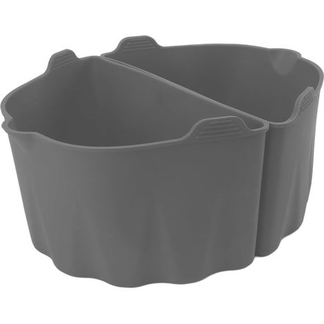 Divisor de Olla de Silicona, 6 a 7 QT Mejor Cocción 2 Piezas Recubrimiento de Olla de Cocción Buena Protección para los Alimentos (gris) (1/5)