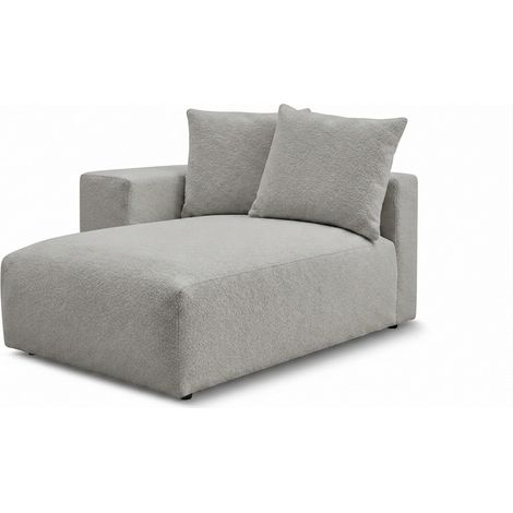 BOBOCHIC - Méridienne avec accoudoir pour canapé modulable VOLTAIRE tissu chiné Angle gauche  Gris foncé
