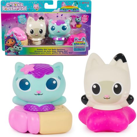 Gabby's Dollhouse Età 3+: Gabby Cat Bath Squirters, Mercat e Pandy Paws galleggiante Bambino Giocattoli da bagno per ragazze e ragazzi dai 3 anni in su (1/5)