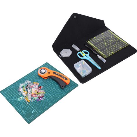 Rollschneider-Set, Lederschnitzwerkzeug-Unterlage, Patchwork-Lineal, Schneide- und Graviermesser-Kombination (1/5)