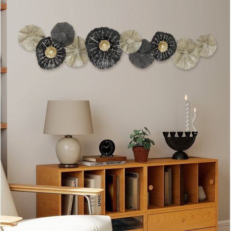 Décoration murale 134/7/29 cm en métal noir et doré, style moderne (1/5)
