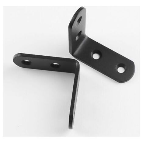 BUNTHAUS Lot de 20 équerres de montage à angle droit noires, équerres d'angle en L, équerres métalliques en acier inoxydable à 90 degrés, 40 x 40 mm (1/4)