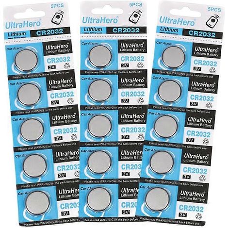 1 à 5 piles au lithium CR2032 pour jouets, montres, télécommandes de voiture, calculatrices, cartes mères, boutons. (1/5)