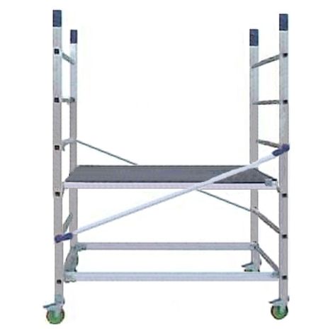 Echafaudages Stéphanois – Échafaudage roulant aluminium 3m – Charge maximale 150kg – Montage rapide avec système quart de tour – SUPREMALU205 (1/2)