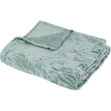Manta de franela azul Roy 180x230cm - Atmosphera créateur d'intérieur