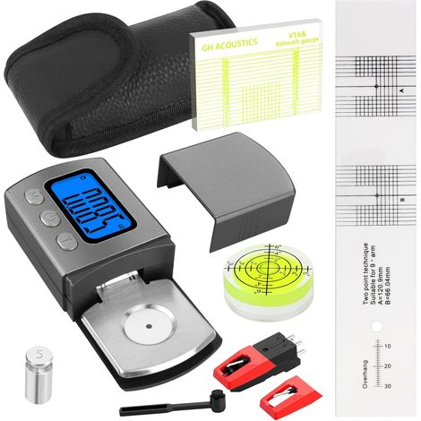 Kit Réglage Platine Vinyle - 6 Pièces - Acrylique et Aluminium - Balance et Niveau - Pour Audiophile - Multicolore (1/5)
