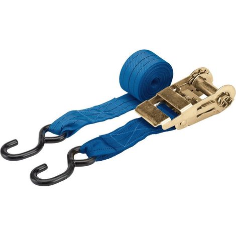 Draper 5.4M (17.7ft) 1000kg (2204lb) Ratchet Tie Down Straps with 50mm (2in) Width – Heavy-Duty Ratcheting Cargo Straps Model 60958 (1/2)