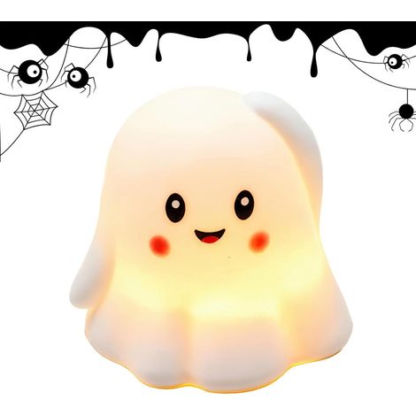Lampe fantôme à lumière chaude, rechargeable en silicone, commande tactile, décoration d'Halloween (1/5)
