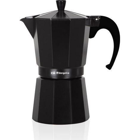 Orbegozo kfn 1210 cafetière de aluminium noir - capacité de 12 tasses - poignée ergonomique - valve de sécurité - facile denettoyage - design attrayant (1/2)